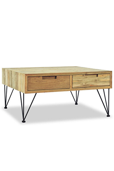 Concept Τραπεζάκι σαλονιού, 80 x 80 x 40 εκ., μασίφ ξύλο τικ