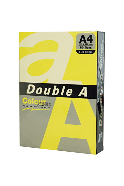 DOUBLE A Color Paper A4, 75gsm, 100 sheets/top - Neon Yellow