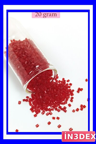 İN3DEX خرز زجاجي مقطوع 2 ملم لون أحمر خمري 20 جرام