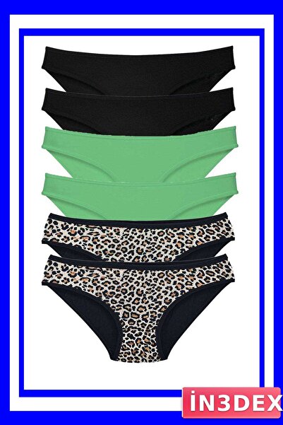 İN3DEX Lycra Slip Panties Set of 6 Leopard Patterned