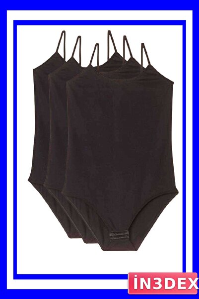 İN3DEX مجموعة من 3 قطع من الملابس الداخلية النسائية ذات الأشرطة المطاطية والم...