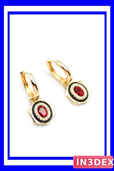 İN3DEX Pink Stone Detailed Women's Earring Models