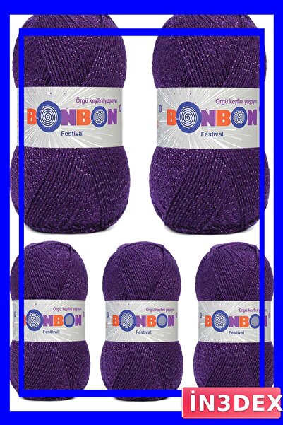 İN3DEX خيط حياكة لامع، عبوة من 5 قطع، خيار ألوان للمهرجانات