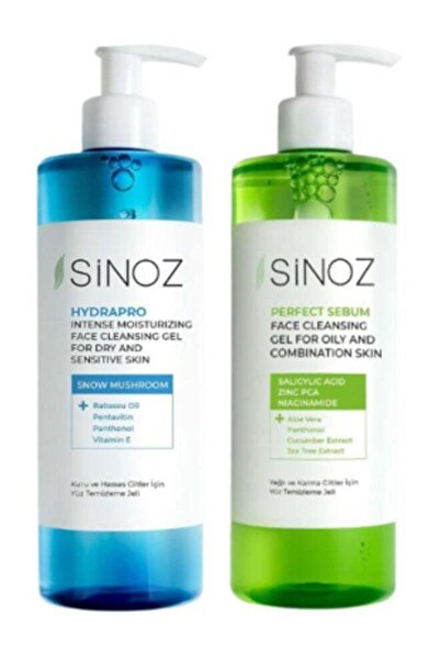SİNOZ Hydrapro Facial Cleansing Gel for Dry and Sensitive Skin 400 Ml + Prefe...