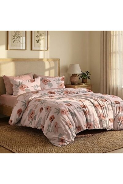 Pucioasa Duvet Cover Set with Stretchy , 6 pieces, Pink Flowers