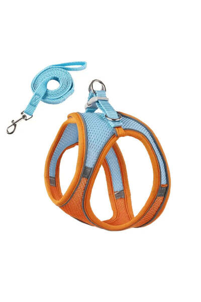 Petora Ham reglabil cu lesă pentru câini, albastru-portocaliu, HC1022 - L