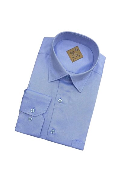GÖMLEK GALERİSİ Classic Wide Cut Oxford Long Sleeve Men's Cotton Shirt