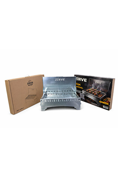 Zirve Köşk Mangal - Katlanabilir Taşınabilir Kutu Çantalı Lüx Izgara - 30x50 cm