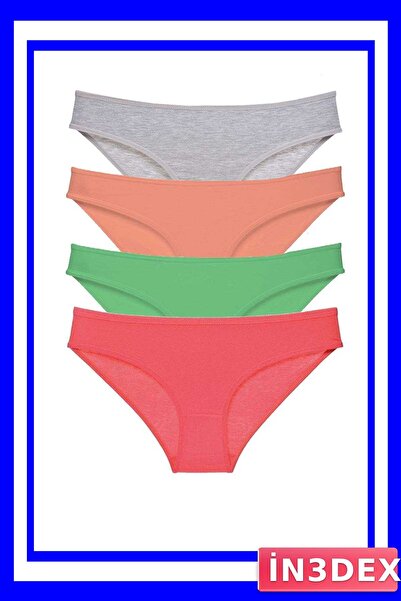 İN3DEX Lycra Women's Slip Panties Set of 4 Multiple Color Options