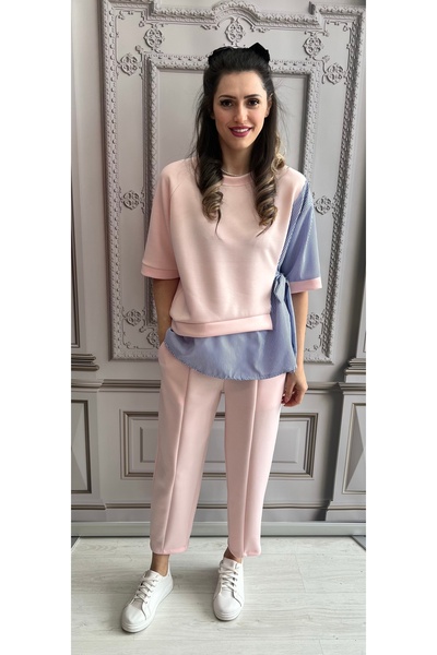 OnlyForYou Women's elastic viscose tracksuit with shirt-like details