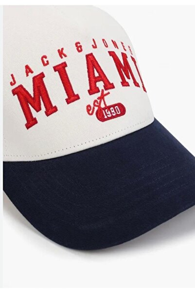 Jack & Jones Navy-white cap with red embroidery "MIAMI est. 1990"