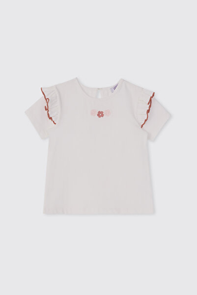 Panço Kız Bebek Kısa Kolu Pembe Tişört