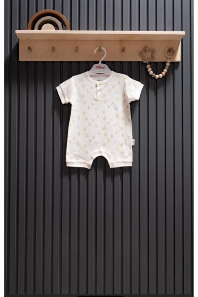 Tiffany Pear Jacquard Theme Short Sleeve Jumpsuit 0-3/9-12 Months