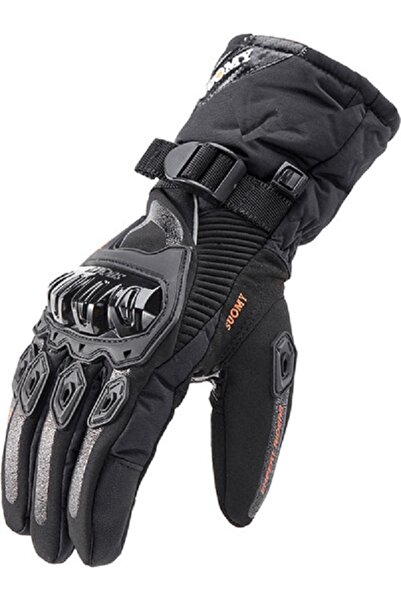 AyShop Motosiklet Eldivenleri Su Geçirmez Rüzgar Geçirmez Kış Sıcak Dokunmati...