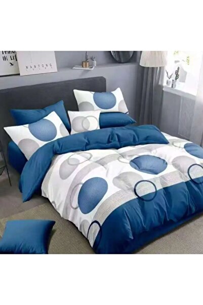 Pucioasa 6-piece finet double Duvet Cover Set , Blue Circles