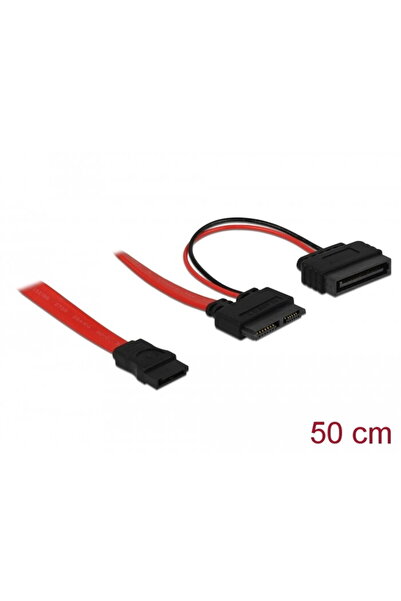 DELOCK SATA mamă subțire > SATA 7 pini + SATA 15 pini 5 V 50 cm