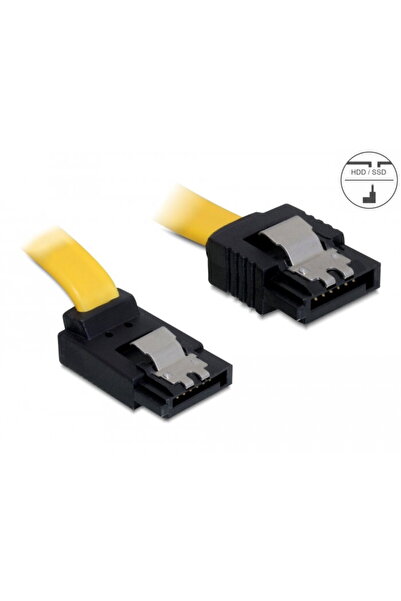 DELOCK Cablu SATA unghi drept 3 Gb/s 30 cm, galben