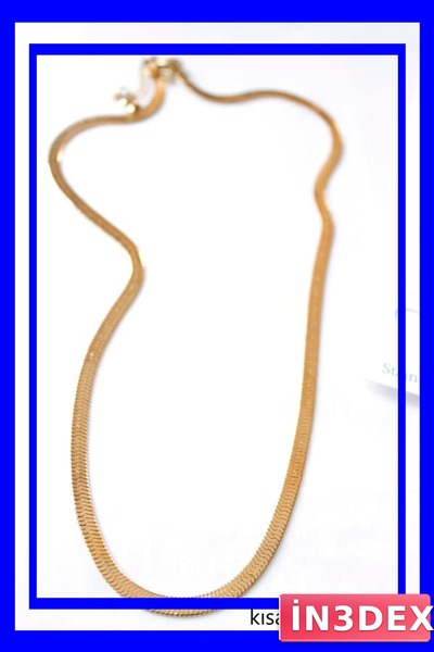 İN3DEX قلادة قصيرة من الفولاذ باللون الذهبي 45 سمتر