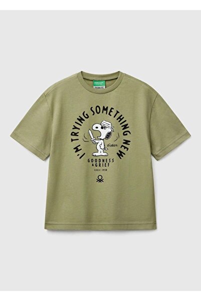 Benetton Boy's T-Shirt 6-14 Years Khaki