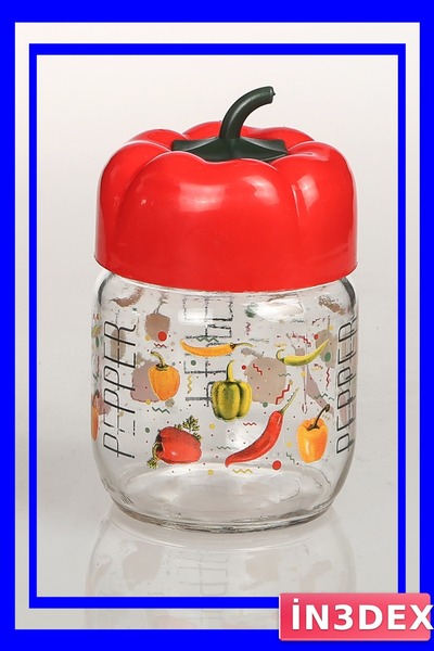 İN3DEX وعاء زجاجي منقوش بالفلفل بسعة 1000 سي سي