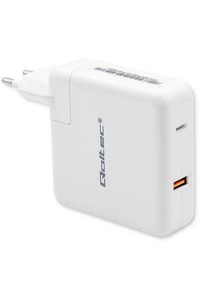 Qoltec Încărcător rapid Power GaN 108W, USB C, alb