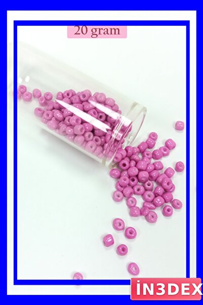 İN3DEX خرز زجاجي مصبوب باللون الوردي الداكن 4 مم 20 جرام مادة للهوايات