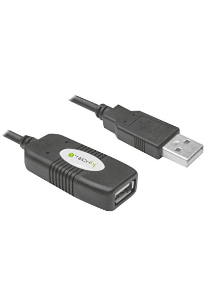 Techly Cablu activ USB 2.0, viteză mare, 10 m, negru