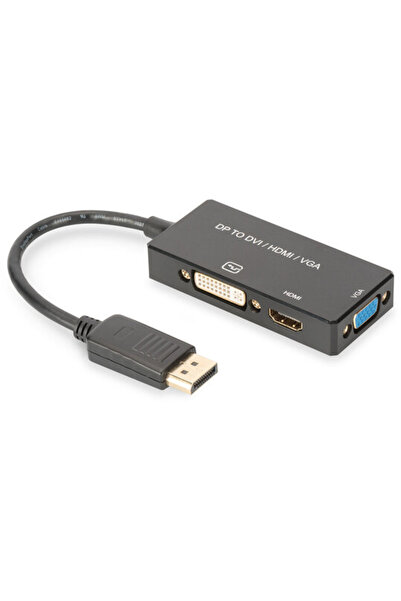 Assmann Cablu convertor DP - HDMI+DVI+VGA M-F/F/F 0.2m Cablu multimedia 3 în 1