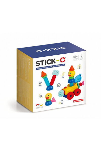 Magformers Magnetic Blocks Stick-o, my first set with wheels, 9 pieces