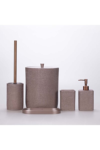 Selim Linen Bathroom Set Taupe