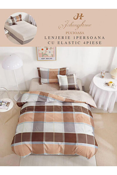 FIONNA.RO Finet Bed Linen With Elastic 1 Person - Checkered
