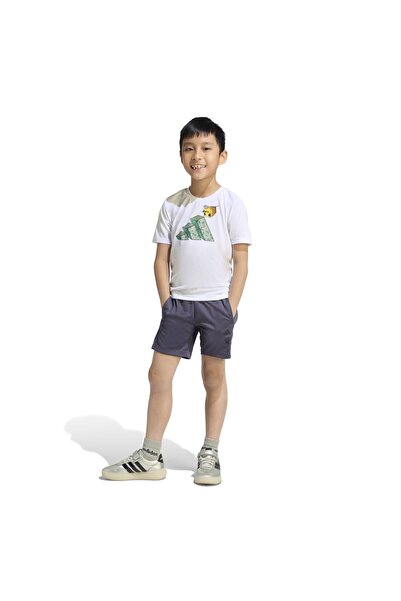 adidas Children's White Lk Mc Tr Sset Shorts Tshirt Set Jz3533