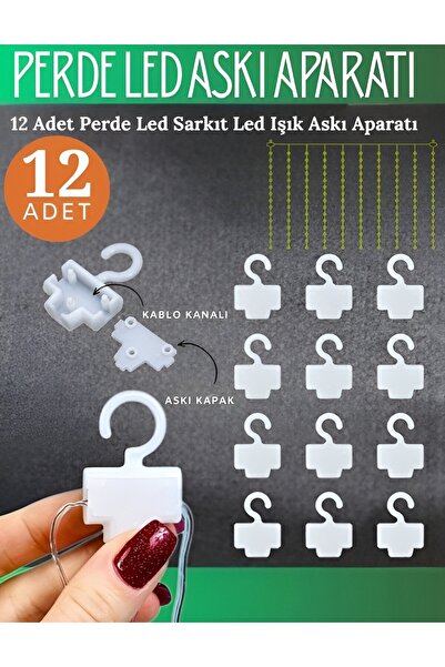 nextbuy 12 Adet Perde Led Tüm Sarkıt Işıklar İçin Uygun Kablo Gizleme Asma Ka...