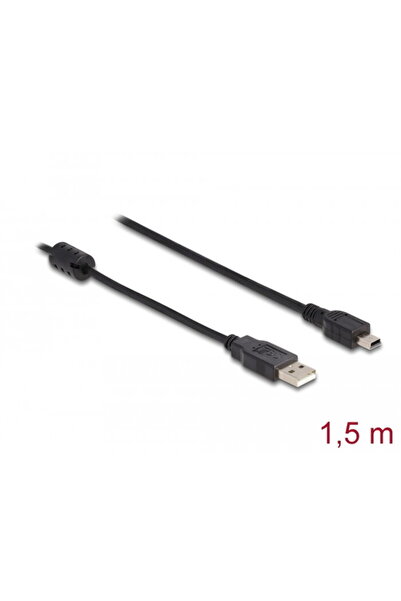DELOCK USB 2.0 Type-A мъжки към USB 2.0 Mini-B мъжки 1.5 м черен