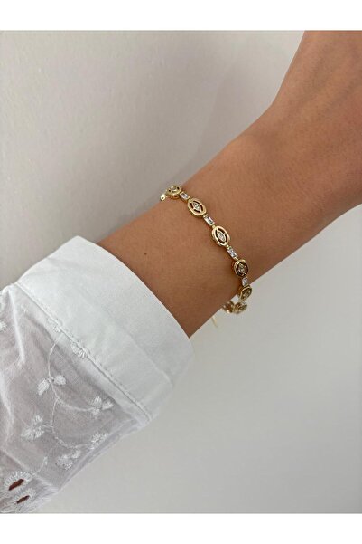 XUPING JEWELRY Özel Seri Oval Baget Taş Detay Zarif XP Gold Bileklik