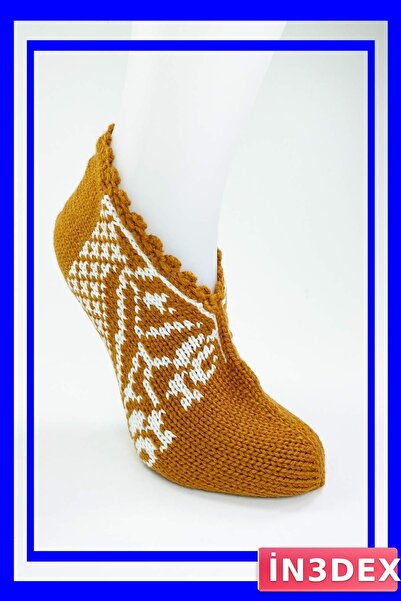 İN3DEX Hand Knitted Wool Booties Winter House Slippers for Women