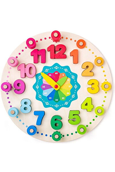 Woodyland Wooden Toy - Educational Clock with Mathematics
