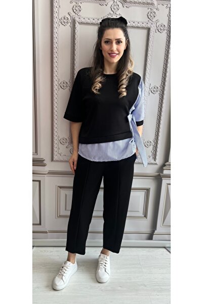 OnlyForYou Women's elastic viscose tracksuit with shirt-like details