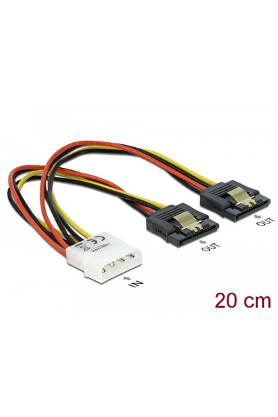 DELOCK Cablu de alimentare cu conectori Molex cu 4 pini mascul la 2 conectori...