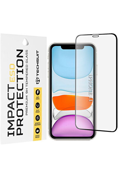 Techsuit Protector de ecran pentru iPhone XR / iPhone 11 - Sticlă ESD - Negru