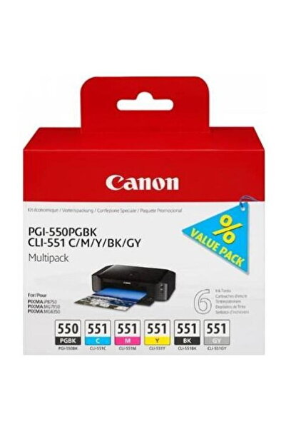 Canon Set 6 cartuse Canon PGI-550 + CLI-551 (Multicolor)