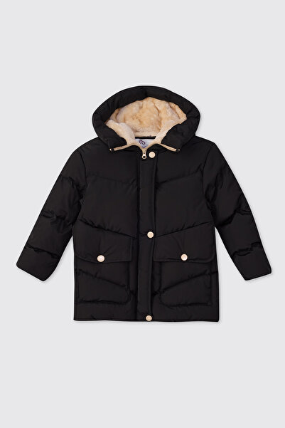 Panço Kız Çocuk Siyah Mont