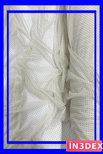 İN3DEX Silvery Tulle Fabric in Ecru Color for Evening Dresses and Shawls