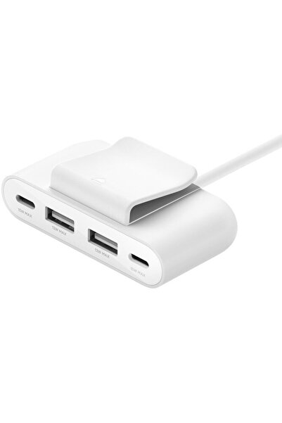 Belkin Extensie de alimentare USB cu 4 porturi, 2xUSB-C, 2xA, până la 30W, alb