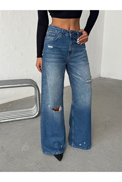 ADAMODA.RO Wide leg ripped denim jeans