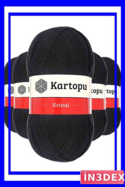 İN3DEX 5 Pieces of Double Layered Crystal Fiber Rope Black Color