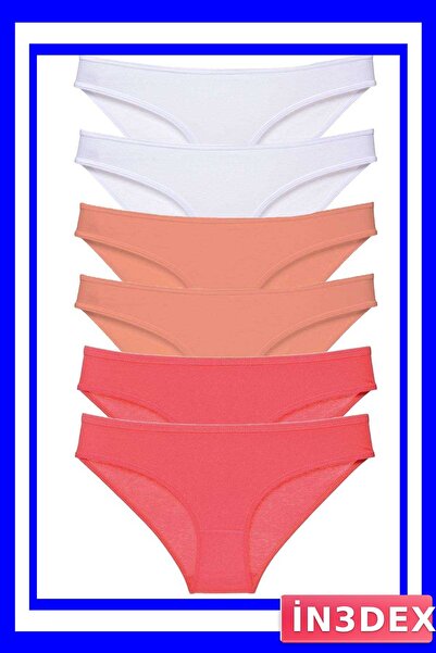 İN3DEX 6-Piece Lycra Women's Slip Panties Set Economic Package