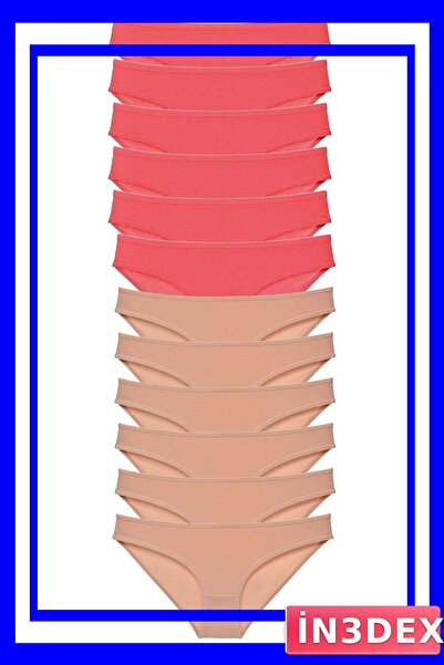 İN3DEX Women's Lycra Slip Panties Set of 12 Fuchsia Skin