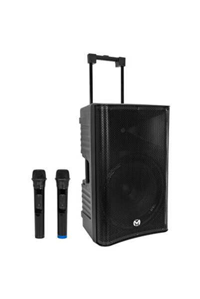 Mac Mah Portable Speaker 15''/38CM 300W RMS TWS with BT/USB + 2 Wireless Mics