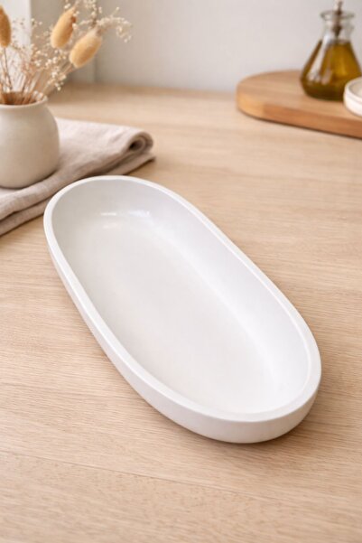 Akanart Studio White Boat Shape Decorative Bowl